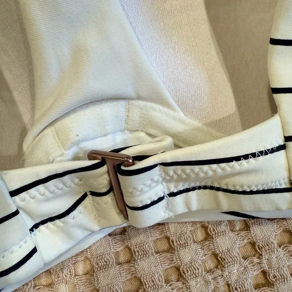 Calia Striped Cream and Black Swim Top - Picture 3 of 7